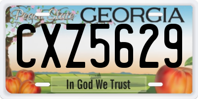 GA license plate CXZ5629
