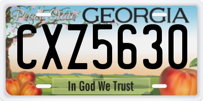 GA license plate CXZ5630