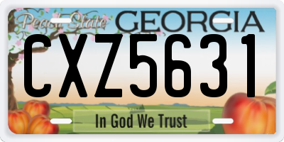 GA license plate CXZ5631