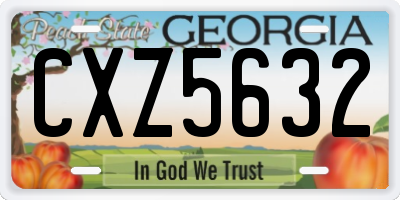 GA license plate CXZ5632