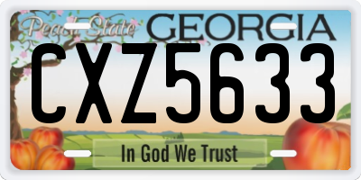 GA license plate CXZ5633