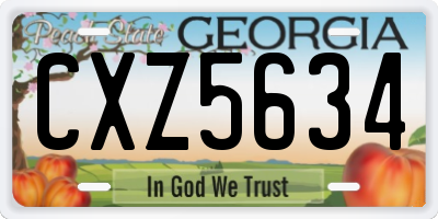 GA license plate CXZ5634