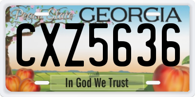 GA license plate CXZ5636