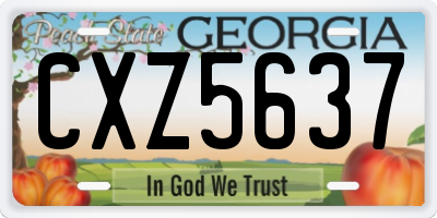 GA license plate CXZ5637