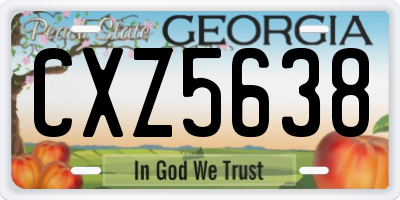 GA license plate CXZ5638