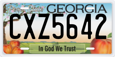 GA license plate CXZ5642