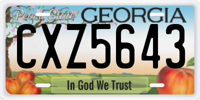 GA license plate CXZ5643
