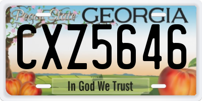 GA license plate CXZ5646