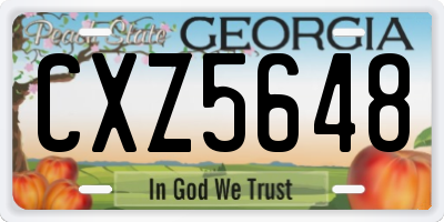 GA license plate CXZ5648