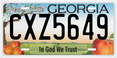 GA license plate CXZ5649