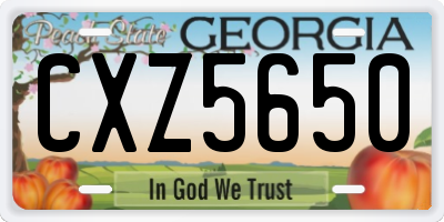 GA license plate CXZ5650