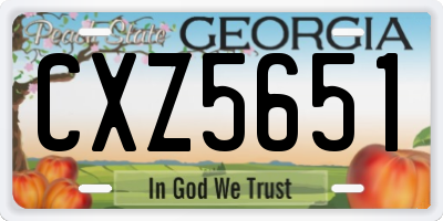 GA license plate CXZ5651