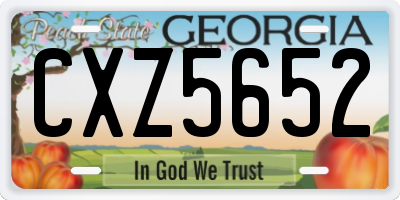 GA license plate CXZ5652