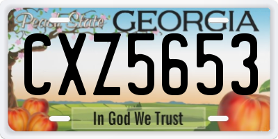 GA license plate CXZ5653