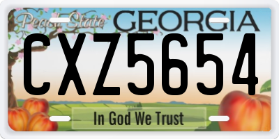 GA license plate CXZ5654