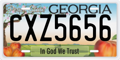 GA license plate CXZ5656
