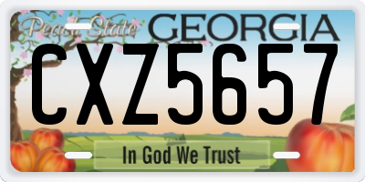 GA license plate CXZ5657