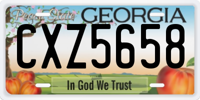 GA license plate CXZ5658