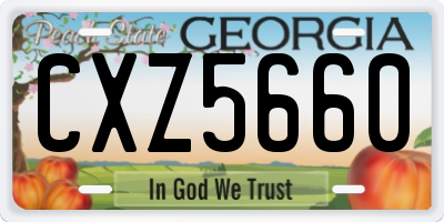 GA license plate CXZ5660