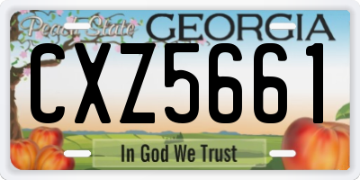 GA license plate CXZ5661