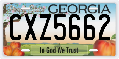 GA license plate CXZ5662