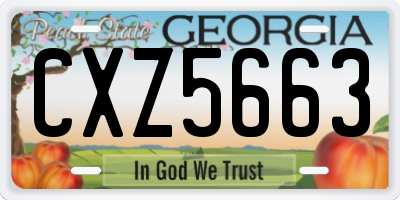 GA license plate CXZ5663