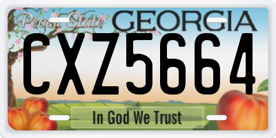 GA license plate CXZ5664