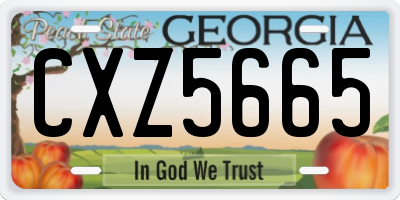 GA license plate CXZ5665