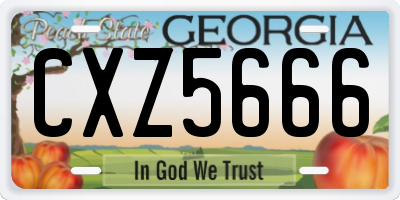 GA license plate CXZ5666