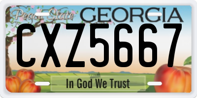 GA license plate CXZ5667