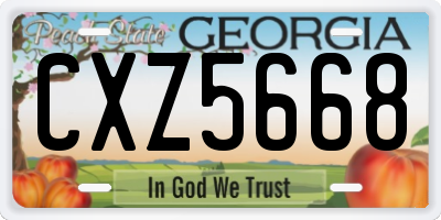 GA license plate CXZ5668