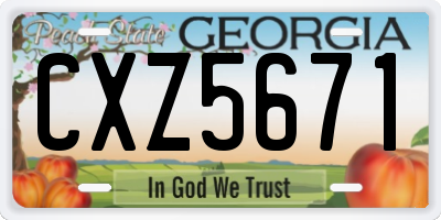GA license plate CXZ5671