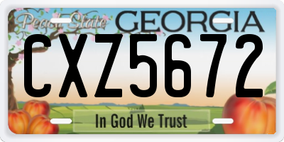GA license plate CXZ5672