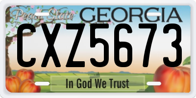 GA license plate CXZ5673