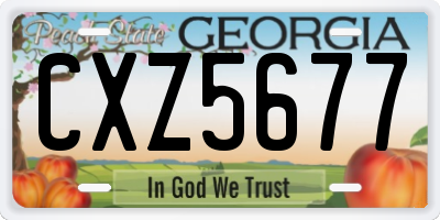 GA license plate CXZ5677