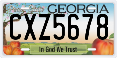 GA license plate CXZ5678