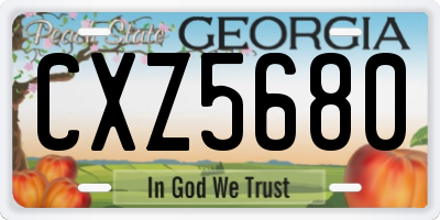 GA license plate CXZ5680