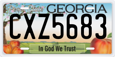 GA license plate CXZ5683