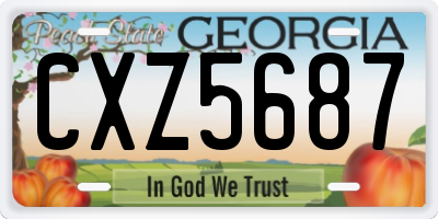 GA license plate CXZ5687