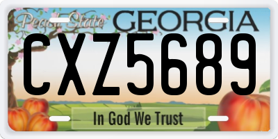 GA license plate CXZ5689