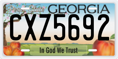 GA license plate CXZ5692