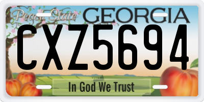 GA license plate CXZ5694