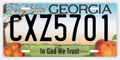GA license plate CXZ5701