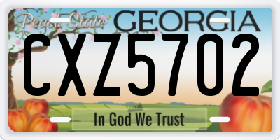 GA license plate CXZ5702