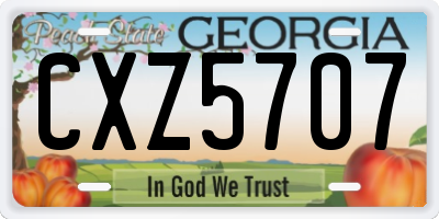 GA license plate CXZ5707