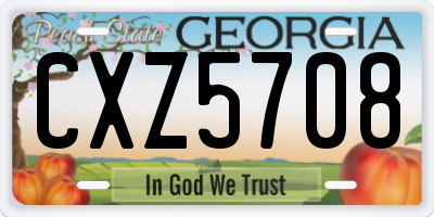 GA license plate CXZ5708