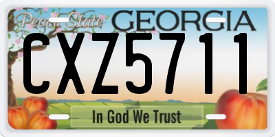GA license plate CXZ5711