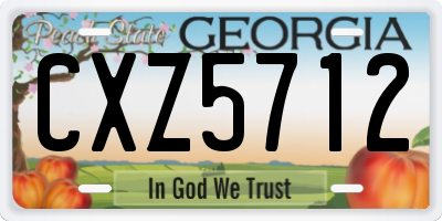 GA license plate CXZ5712