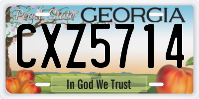 GA license plate CXZ5714