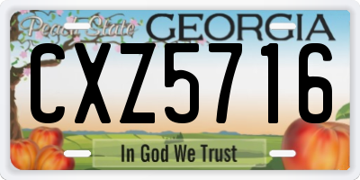 GA license plate CXZ5716